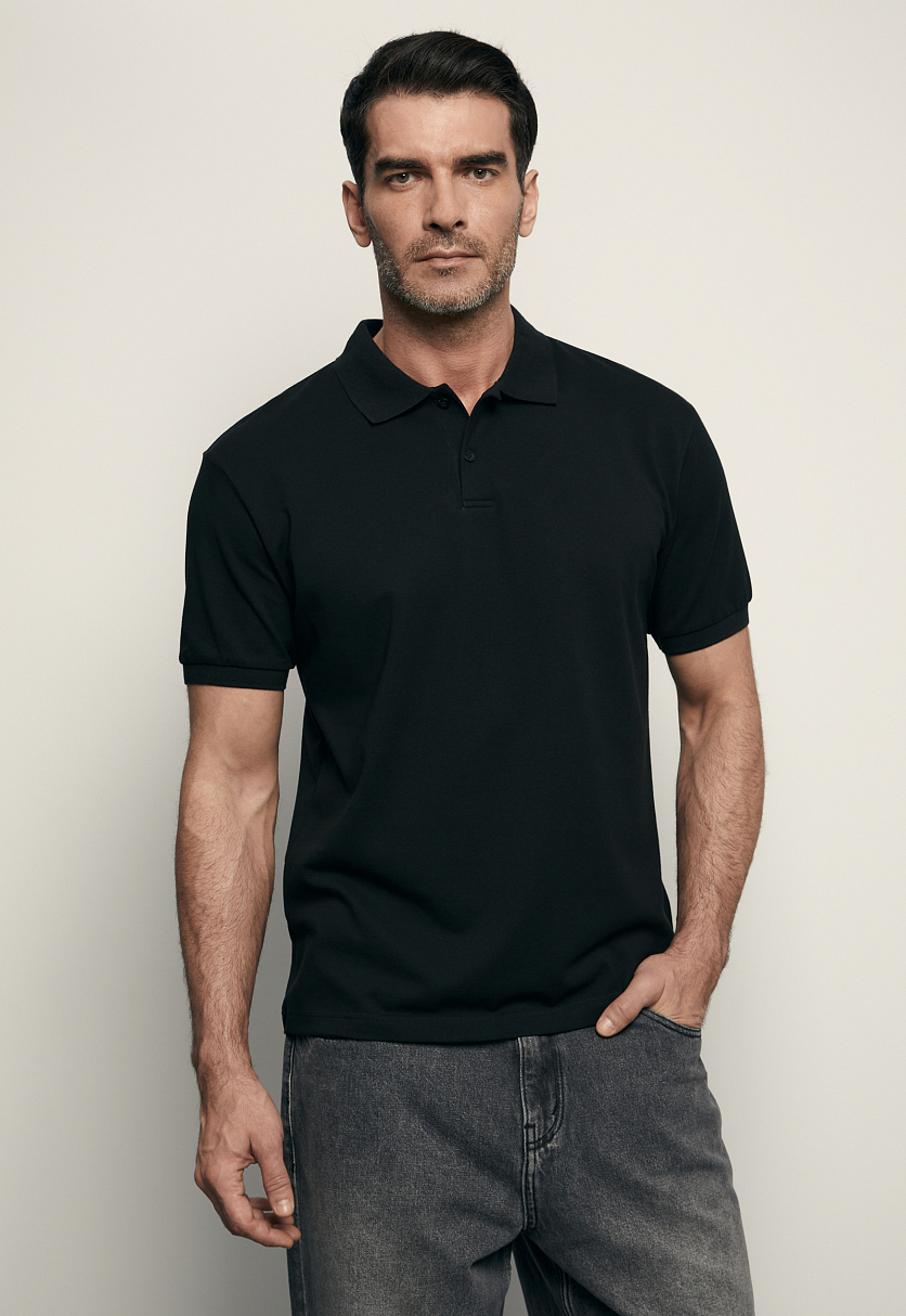 Базовое поло из хлопка прямого силуэта