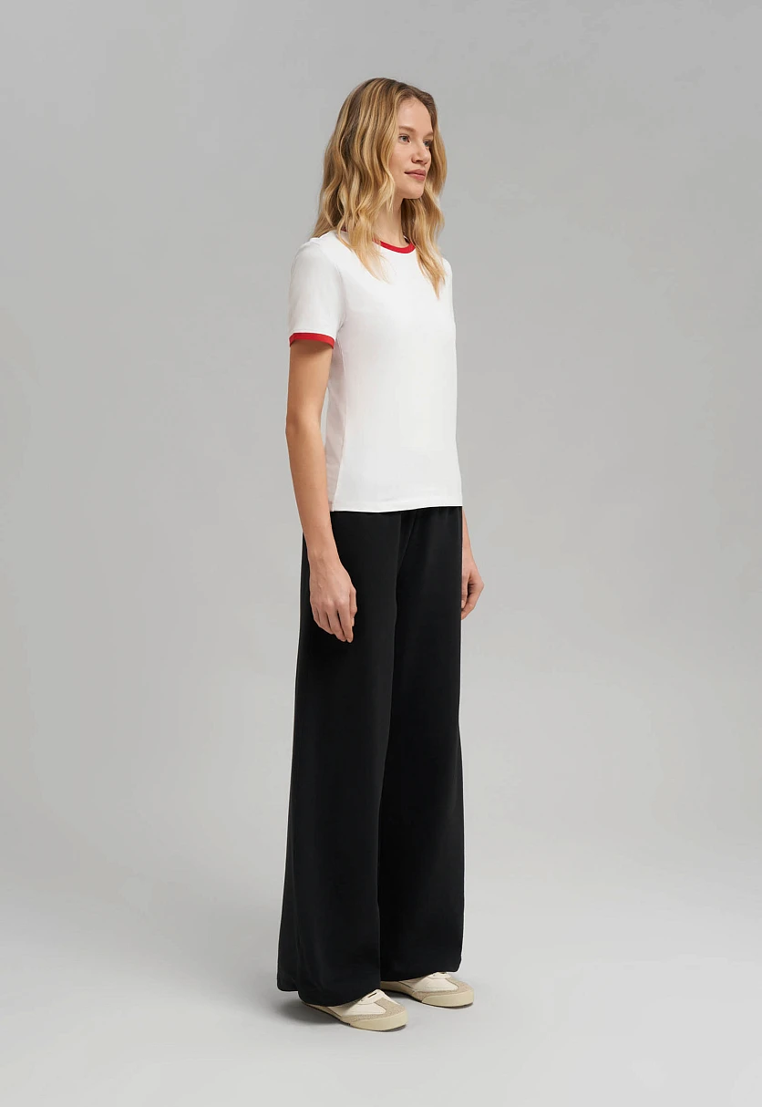 Футболка облегающего кроя из хлопкового джерси, Модель FBF110134, Фото №2