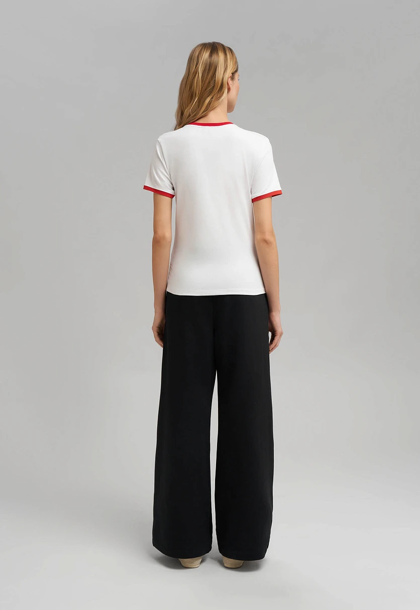 Футболка облегающего кроя из хлопкового джерси, Модель FBF110134, Фото №3