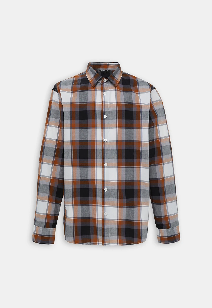 Рубашка из хлопка в клетку Темно-серый FBF21035Купить в интернет-магазине FINN FLARE, предосмотр фото №8 Рубашка из хлопка в клетку, Модель FBF21035, Фото №8