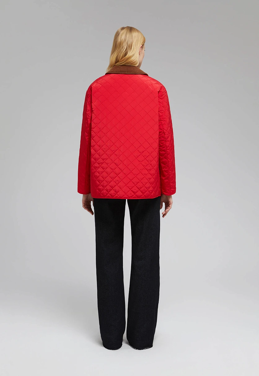 Утепленная куртка с вельветовым воротником, Модель FBF110119, Фото №3