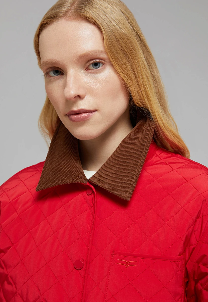 Утепленная куртка с вельветовым воротником, Модель FBF110119, Фото №5