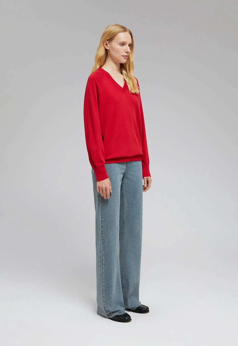 Джемпер с V-образным вырезом, Модель FBF11107, Фото №2