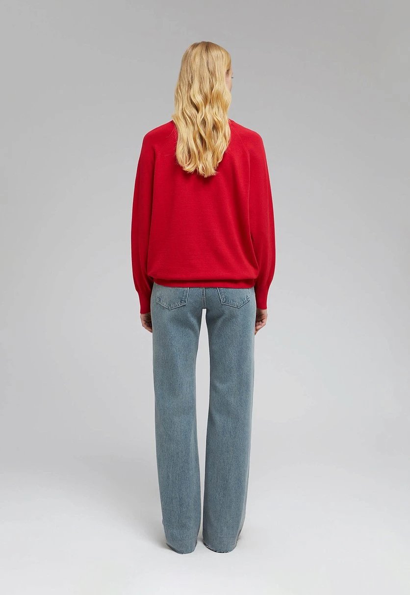 Джемпер с V-образным вырезом, Модель FBF11107, Фото №3