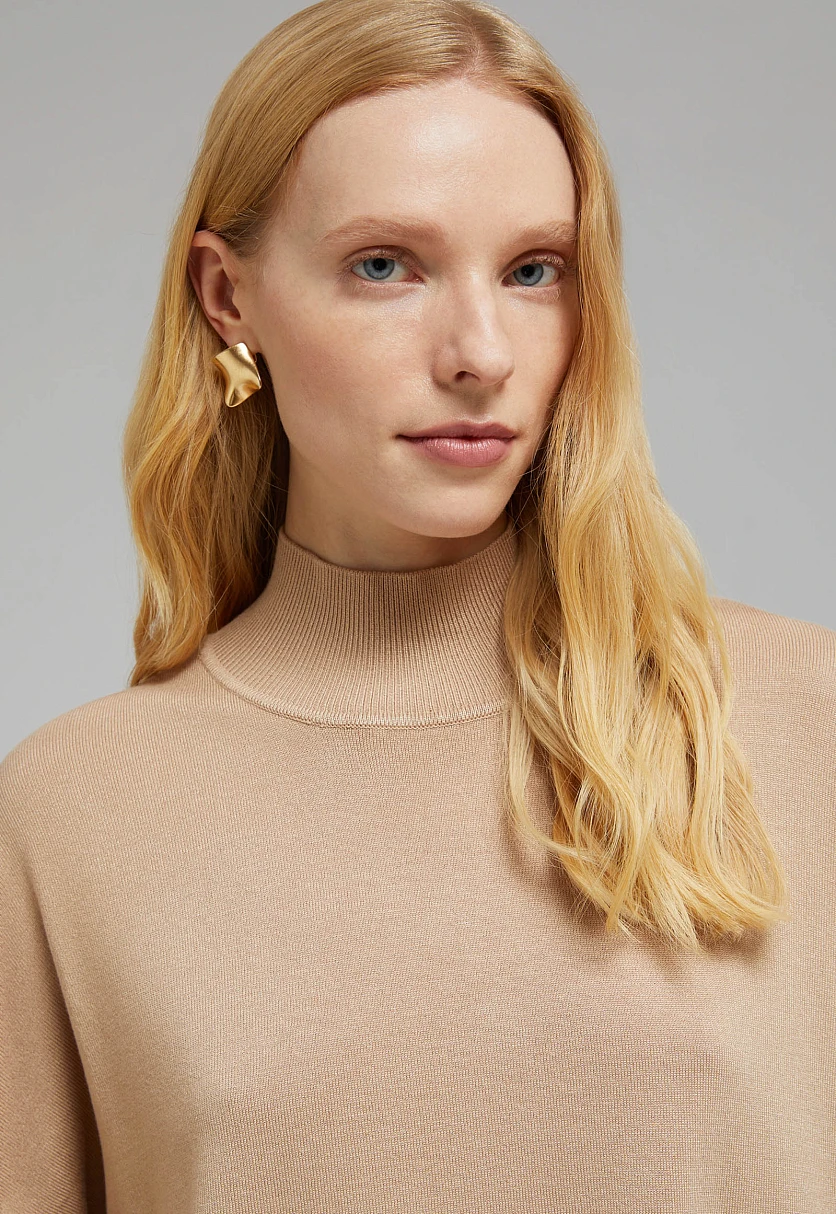 Джемпер с воротником-стойкой и спущенным плечом, Модель FBF11120, Фото №5