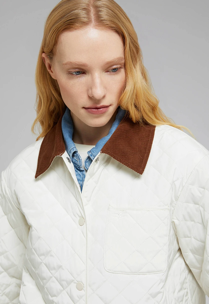 Утепленная куртка с вельветовым воротником, Модель FBF110119, Фото №5