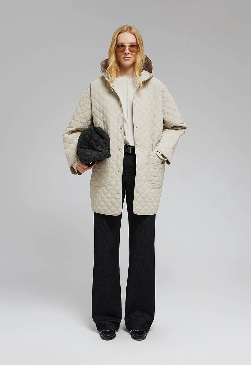 Утепленное полупальто с накладными карманами, Модель FBF11094, Фото №1