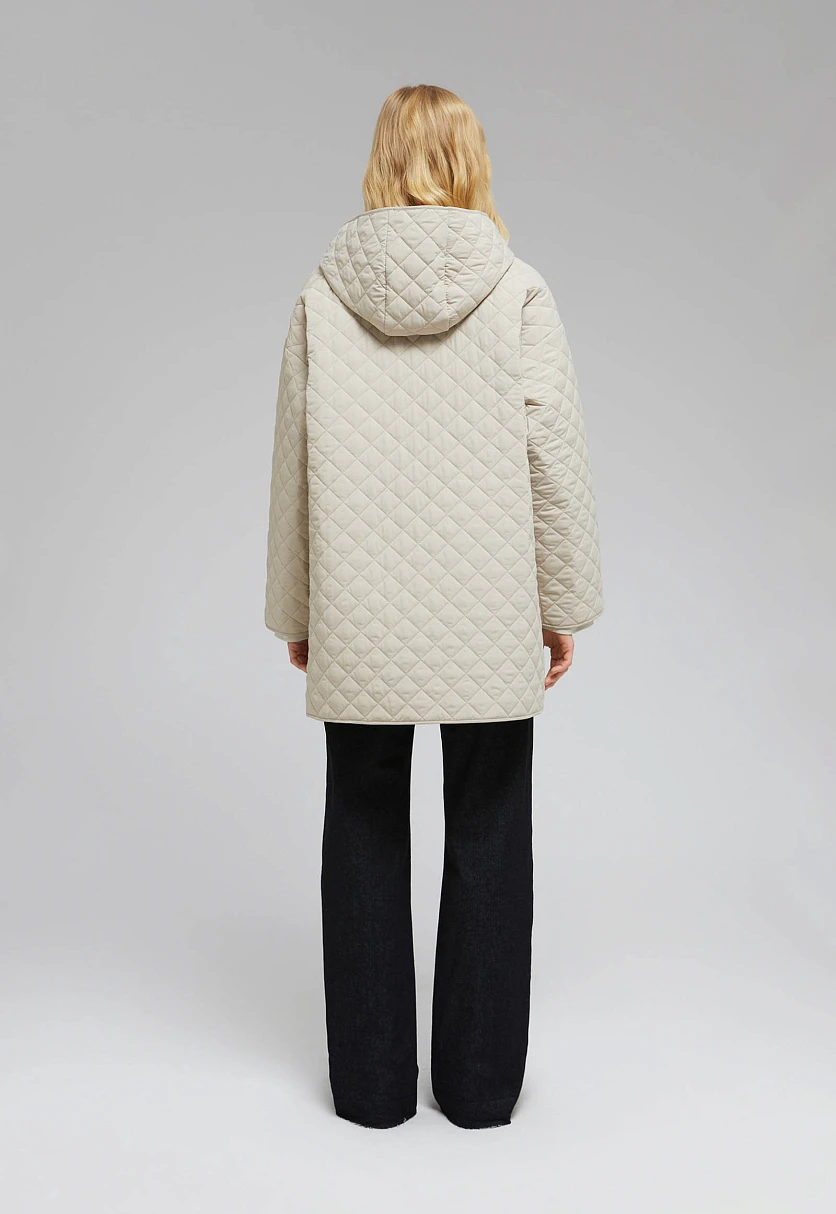 Утепленное полупальто с накладными карманами, Модель FBF11094, Фото №3