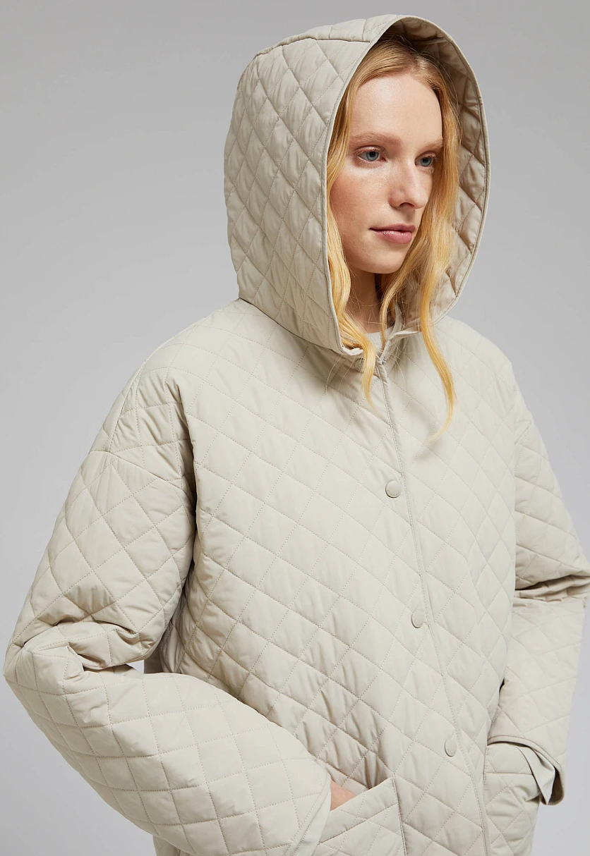 Утепленное полупальто с накладными карманами, Модель FBF11094, Фото №5