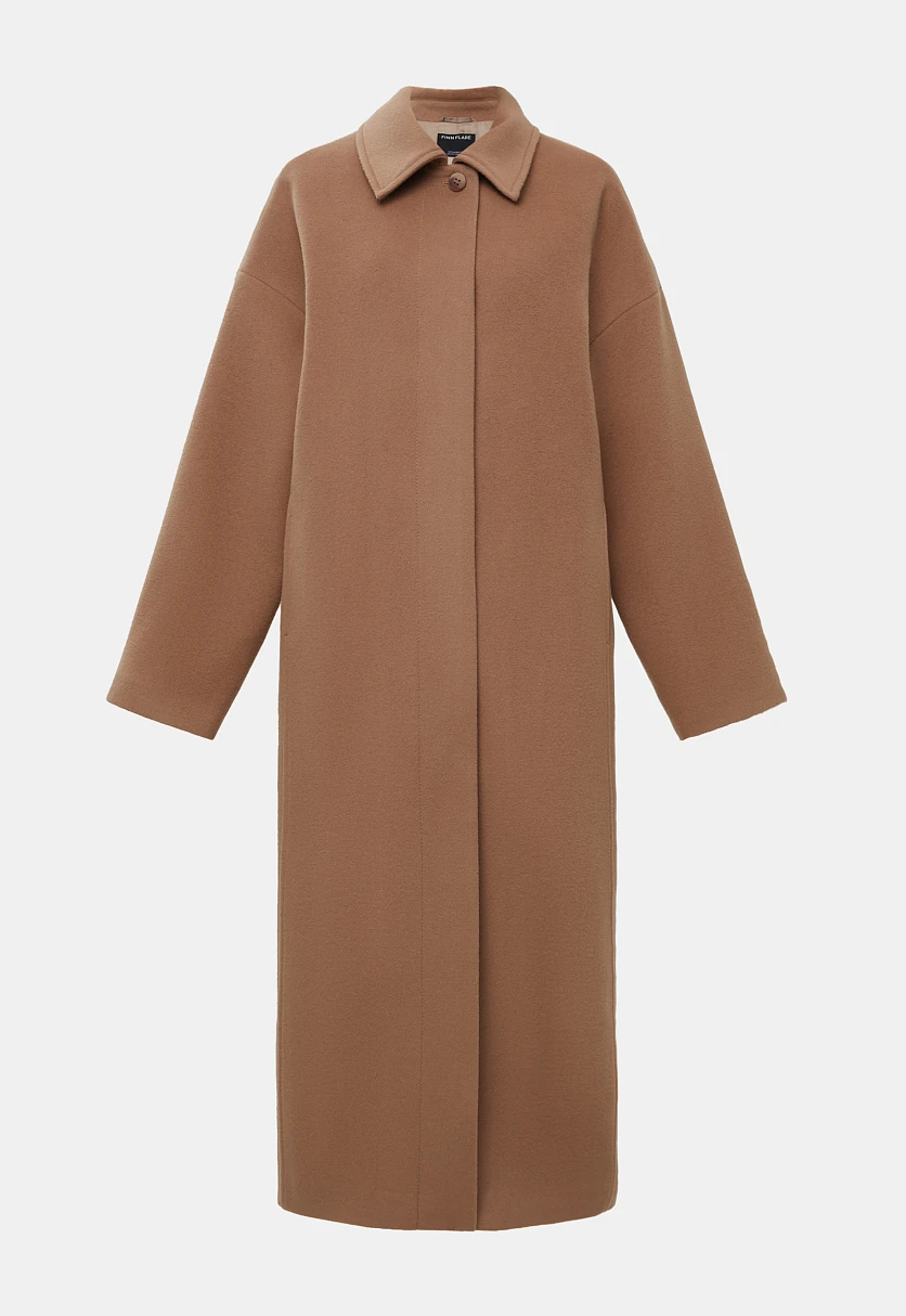 Однобортное пальто из шерсти и шелка, Модель FBF11033, Фото №8