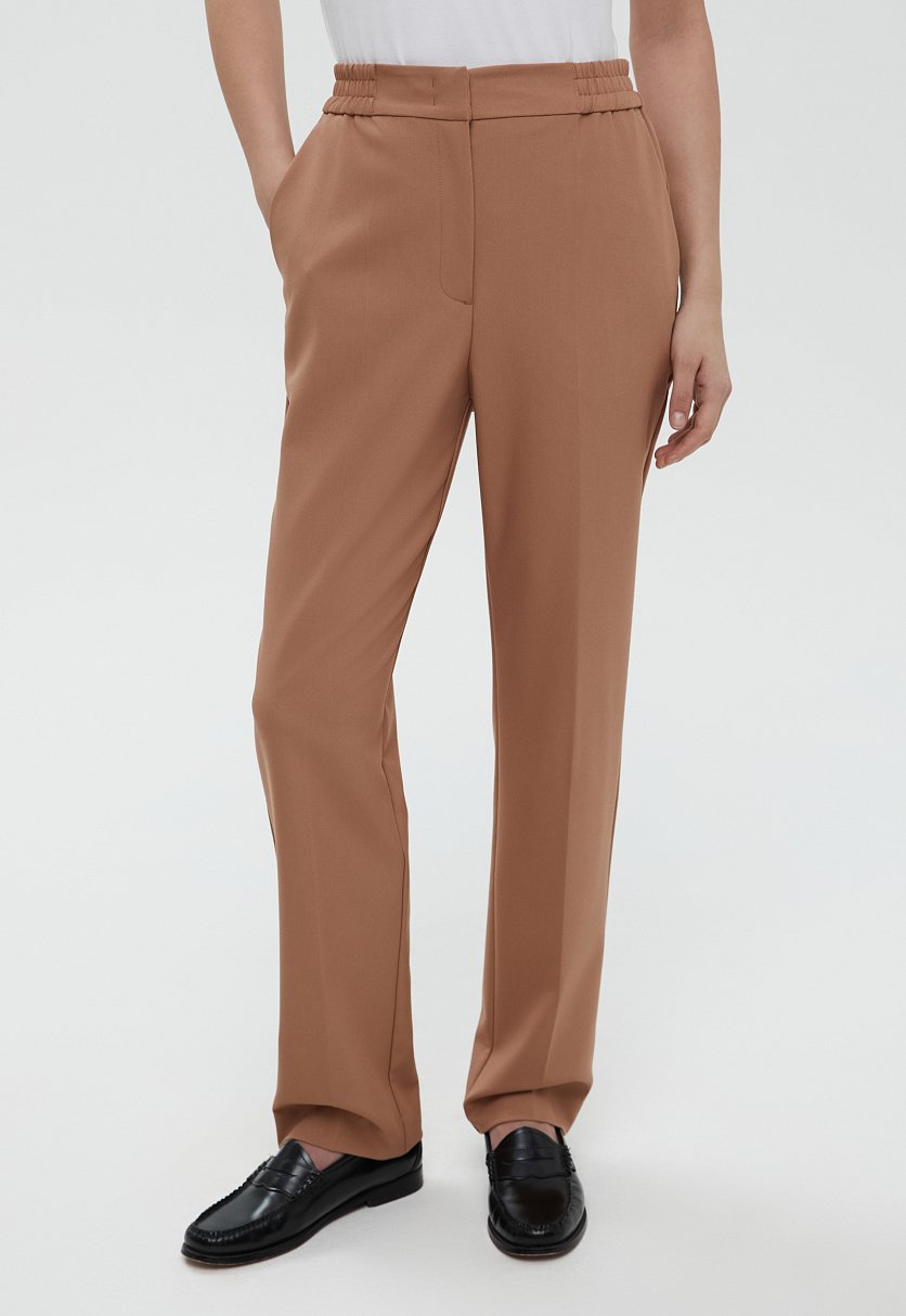 Прямые брюки на резинке Прямые брюки на резинке