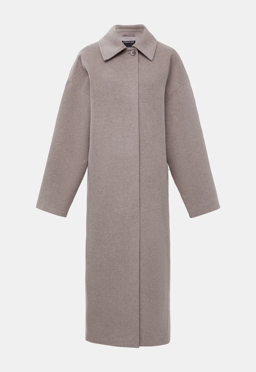 Однобортное пальто из шерсти и шелка, Модель FBF11033, Фото №8