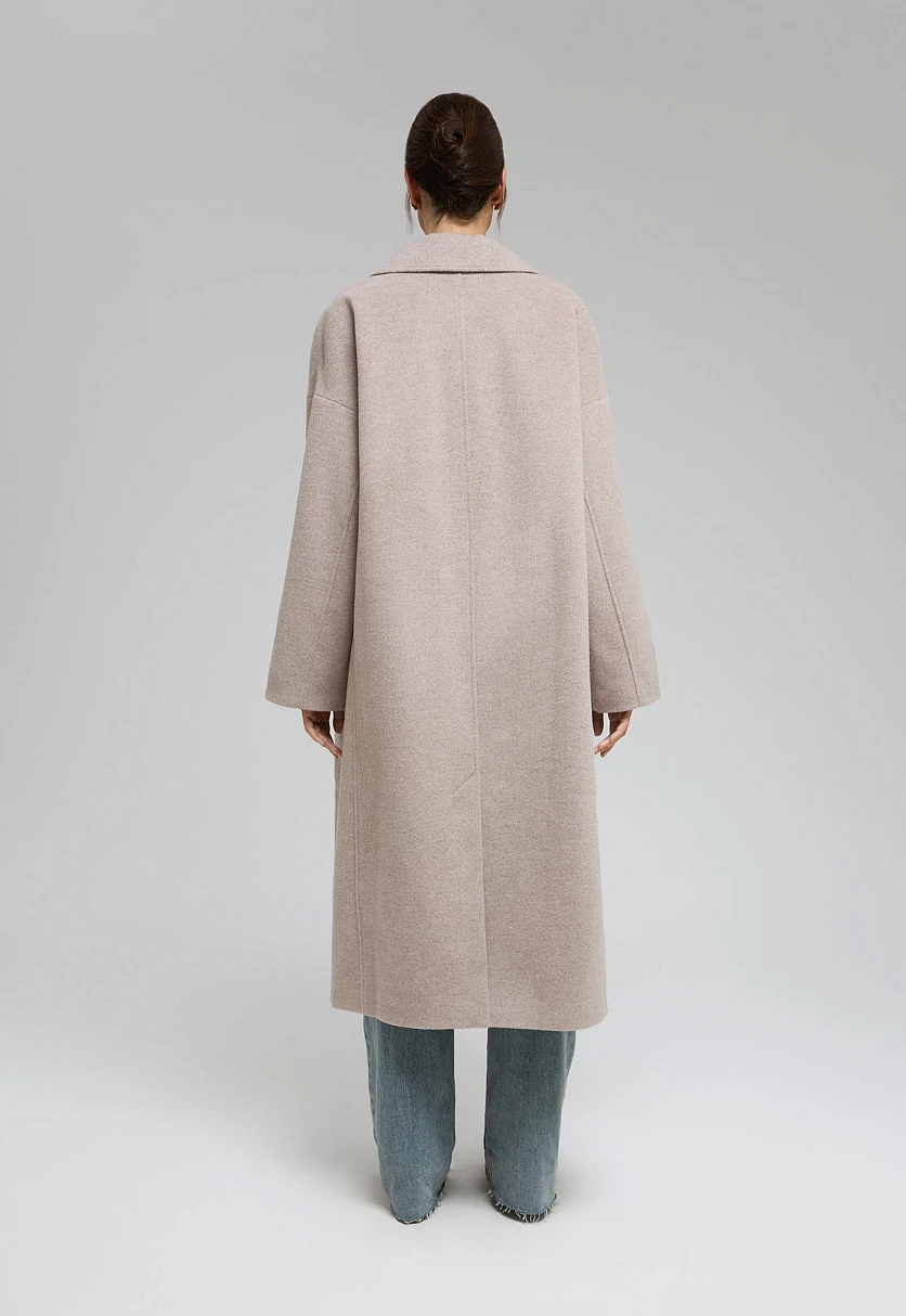 Однобортное пальто из шерсти и шелка, Модель FBF11033, Фото №3