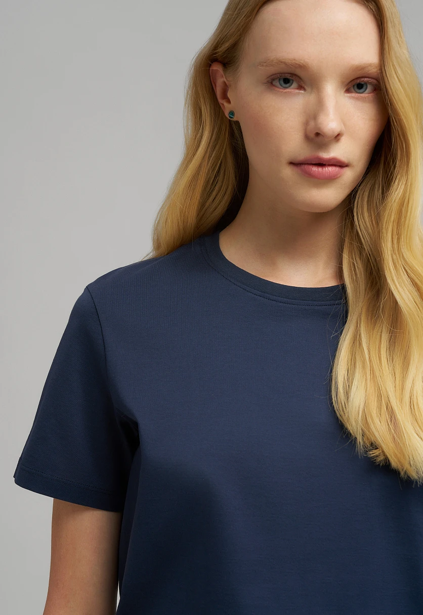 Футболка прямого кроя из мерсеризованного хлопка, Модель FBG11036, Фото №5