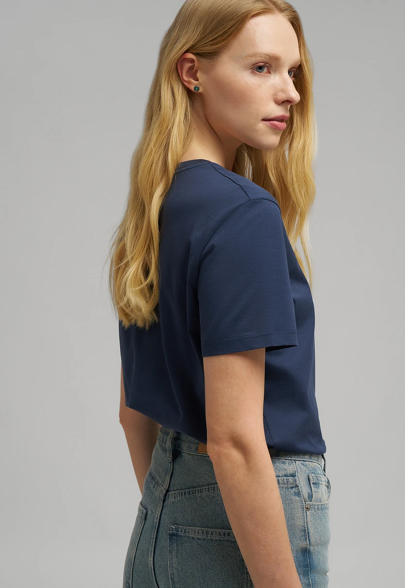 Футболка прямого кроя из мерсеризованного хлопка, Модель FBG11036, Фото №8