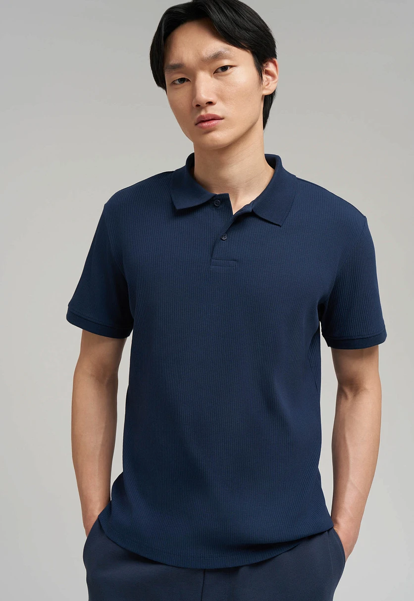 Поло облегающего кроя из хлопкового трикотажа, Модель FBG21038, Фото №6