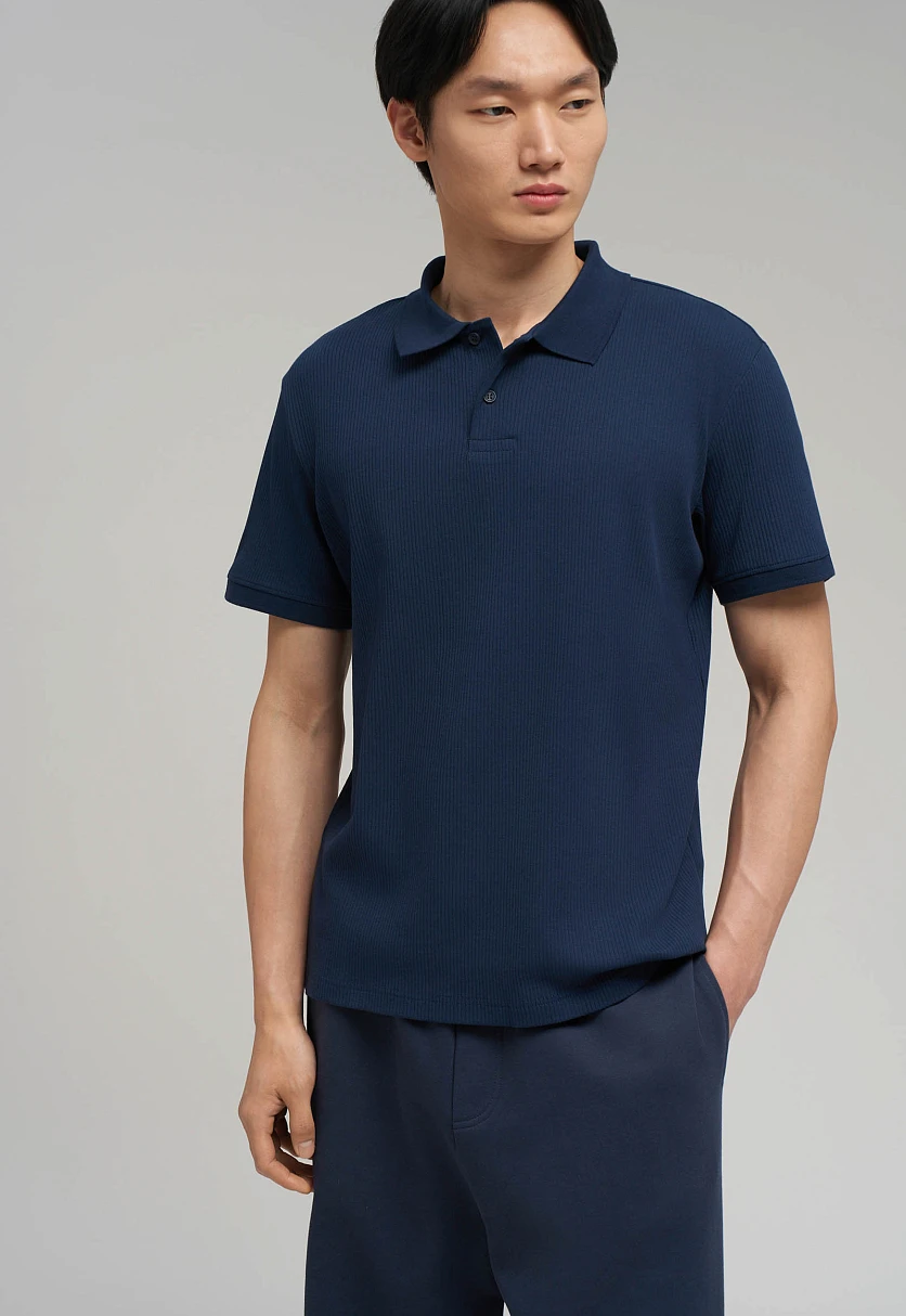 Поло облегающего кроя из хлопкового трикотажа, Модель FBG21038, Фото №5