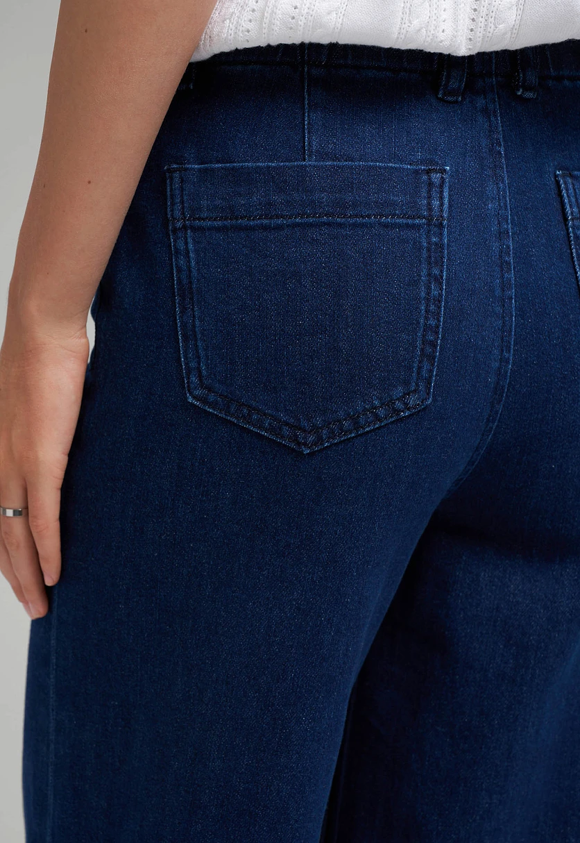 Джинсы широкого кроя с эластичным поясом, Модель FBG15016, Фото №5