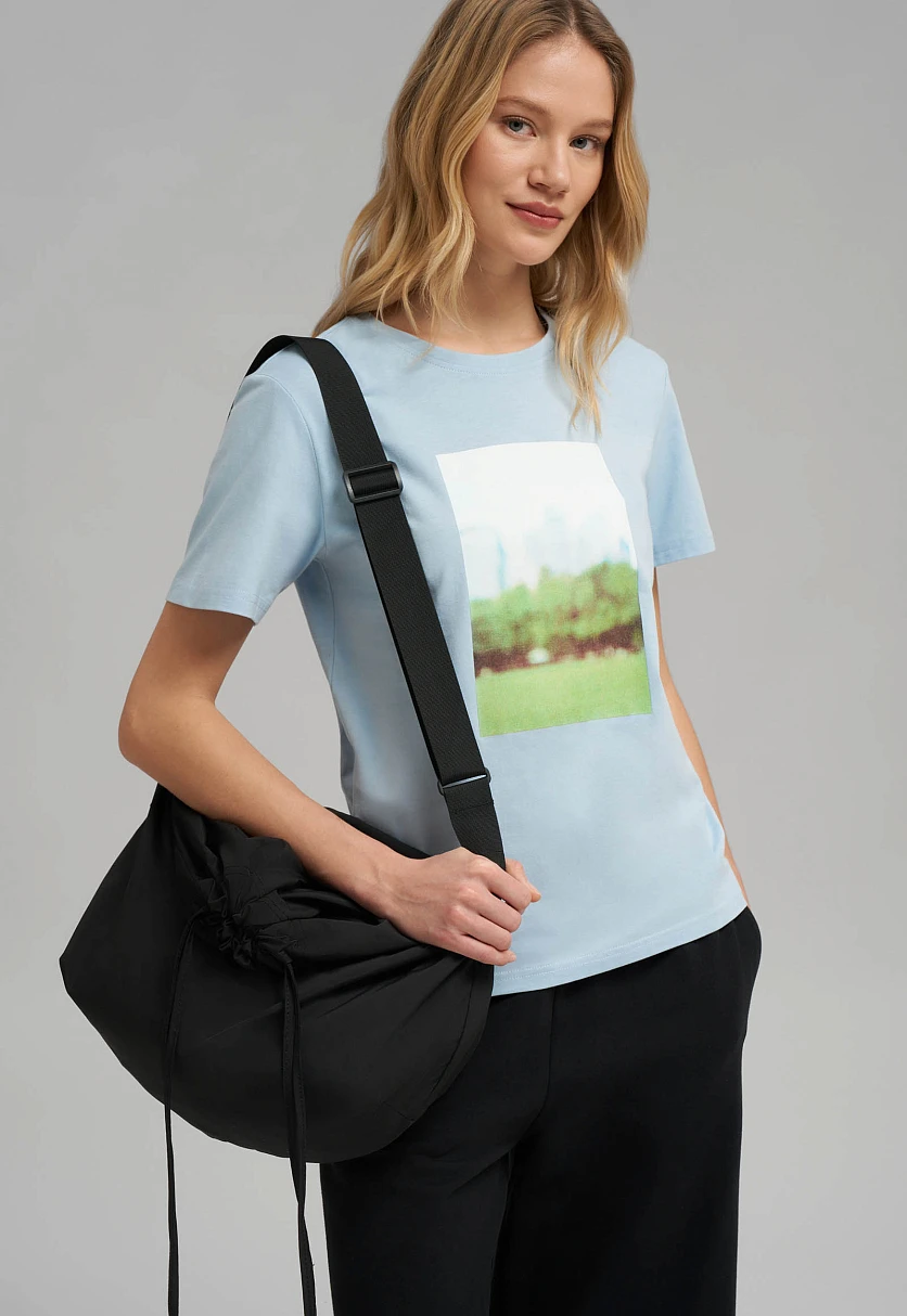 Футболка прямого кроя из джерси, Модель FBG11032, Фото №6