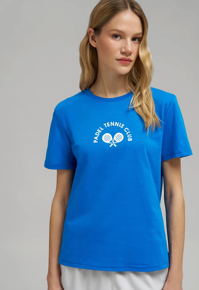 Футболка прямого кроя из хлопкового джерси, Модель FBG11031, Фото №5