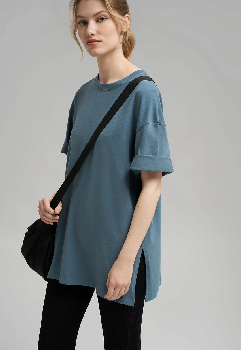 Футболка свободного кроя из джерси, Модель FBG110109, Фото №6