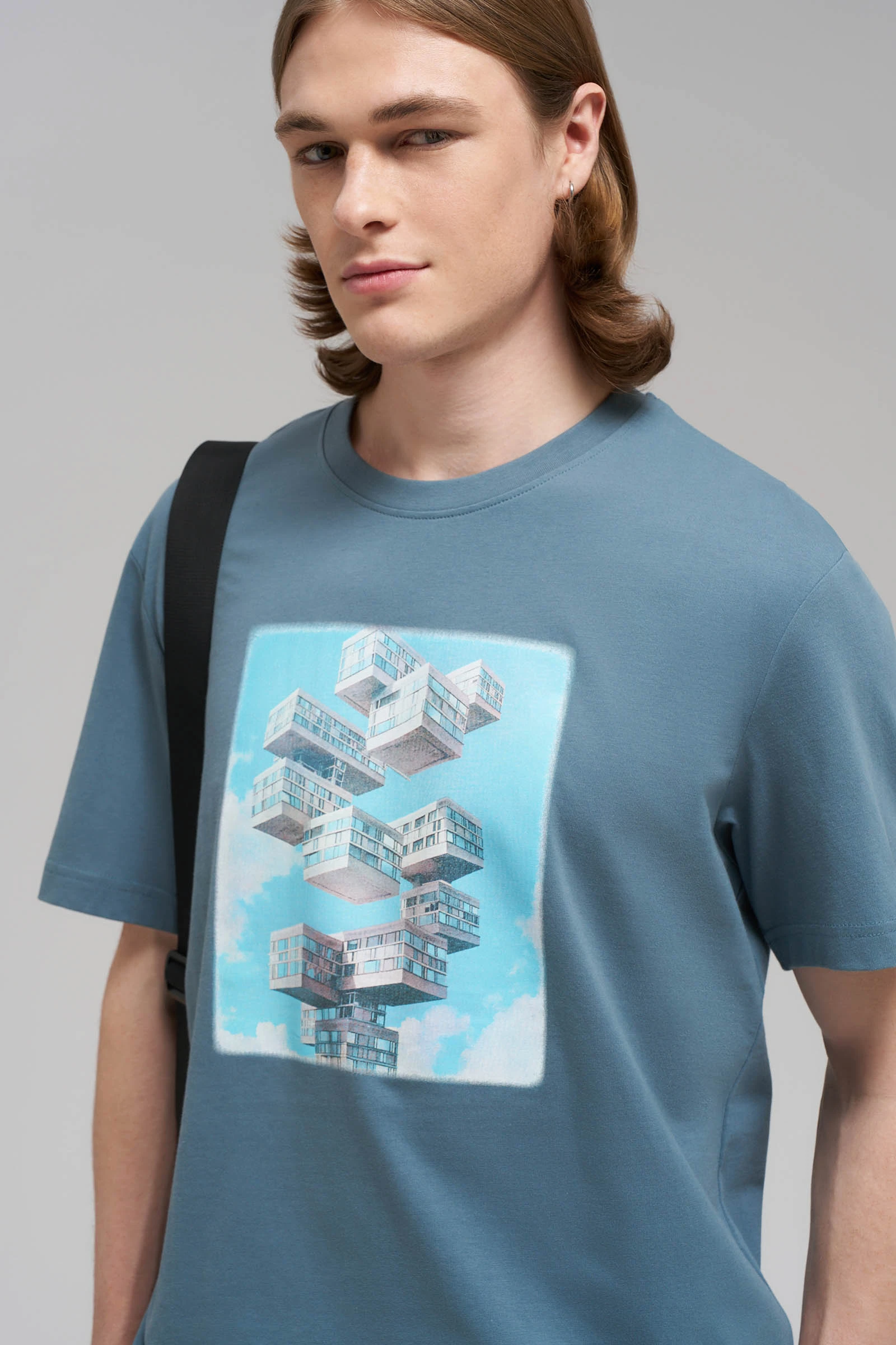 Футболка прямого кроя из хлопкового джерси, Модель FBG22082-1P, Фото №5