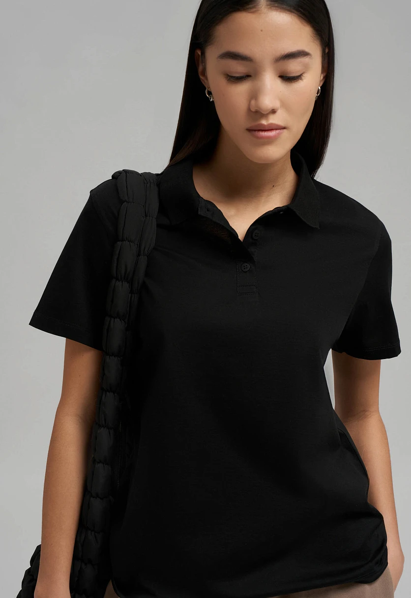 Поло прямого кроя из мерсеризованного хлопка, Модель FBG11086, Фото №6