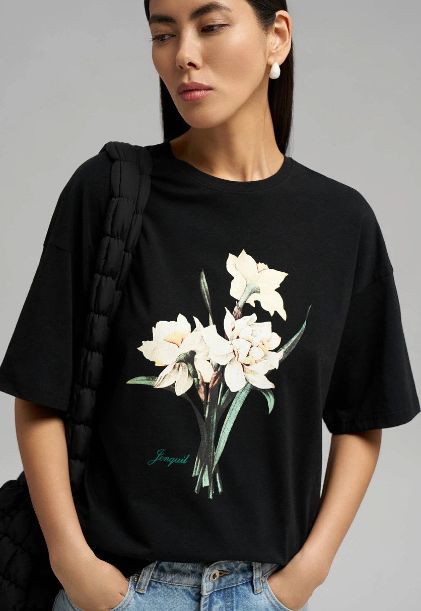 Свободная футболка из хлопкового джерси, Модель FBG12099-3P, Фото №5