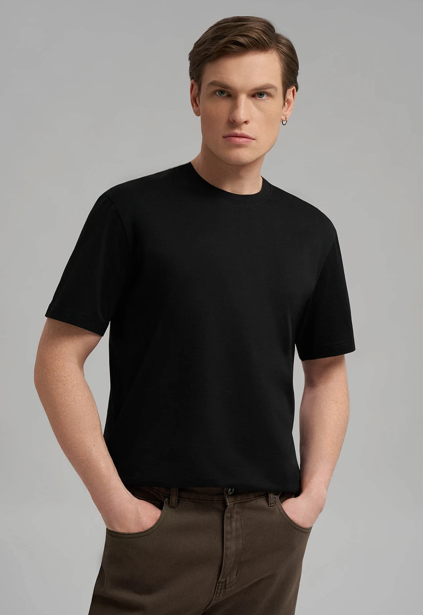 Футболка прямого кроя из мерсеризованного хлопка, Модель FBG21050, Фото №5