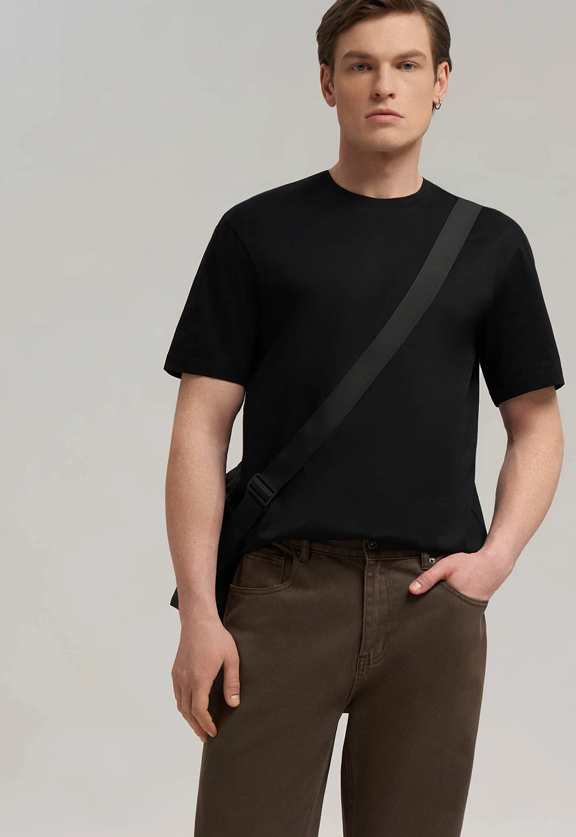 Футболка прямого кроя из мерсеризованного хлопка, Модель FBG21050, Фото №6