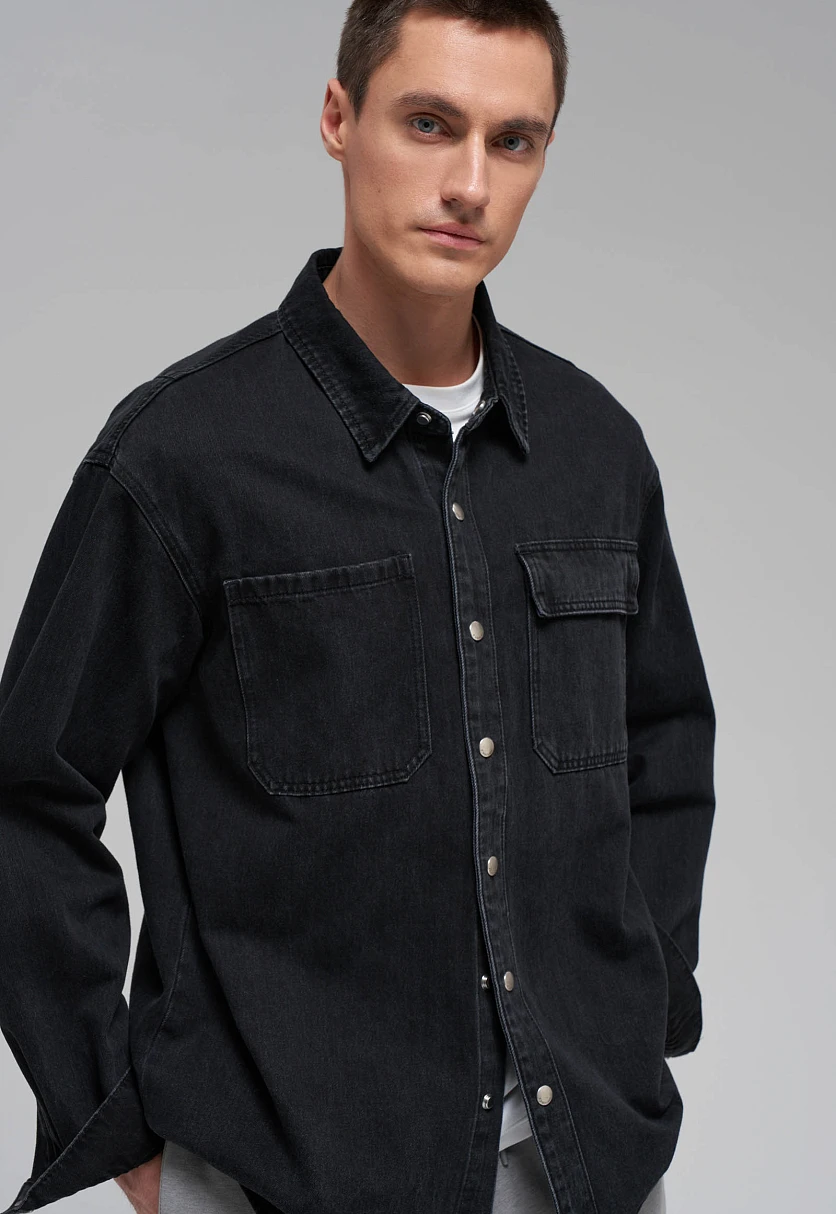 Джинсовая рубашка Oversize, Модель FBG25007, Фото №5