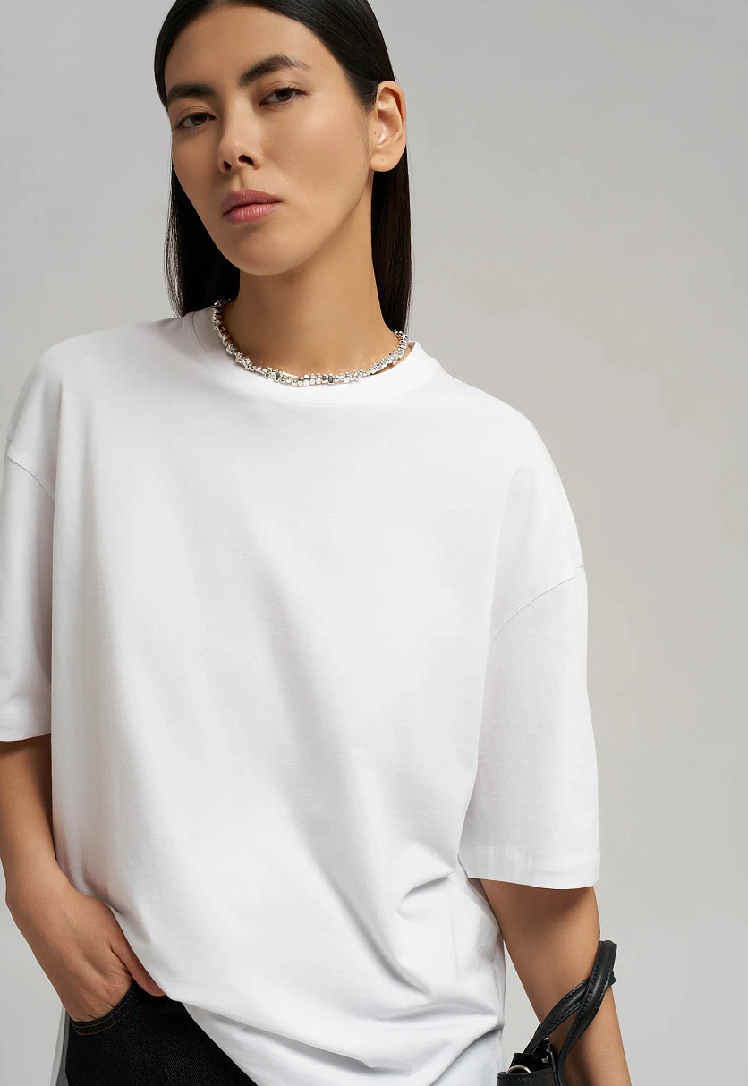 Футболка свободного кроя из джерси, Модель FBG110109, Фото №6