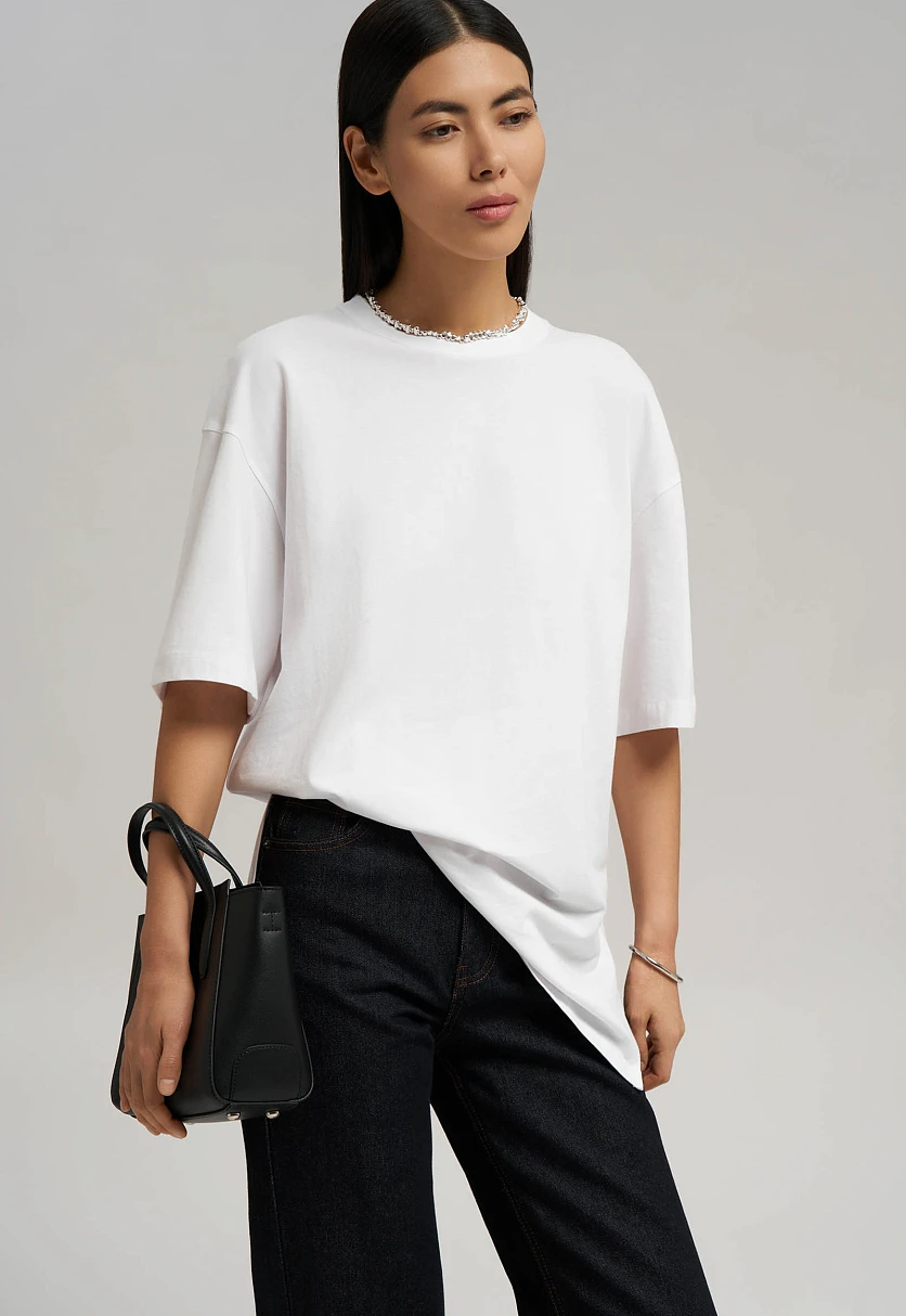 Футболка свободного кроя из джерси, Модель FBG110109, Фото №5