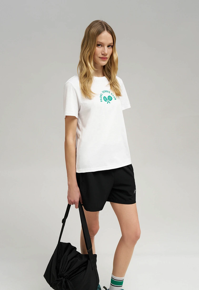 Футболка прямого кроя из хлопкового джерси, Модель FBG11031, Фото №5