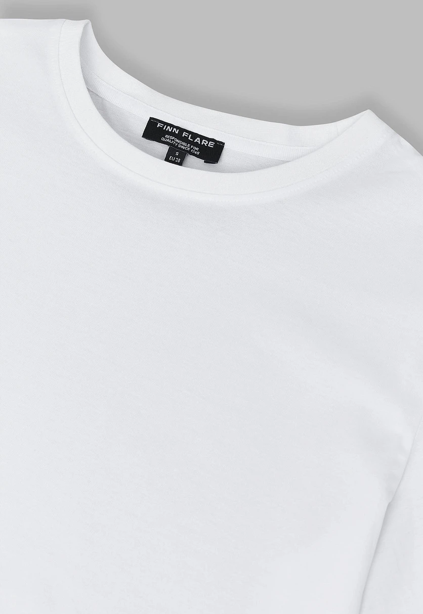 Футболка прямого кроя из мерсеризованного хлопка, Модель FBG11036, Фото №6