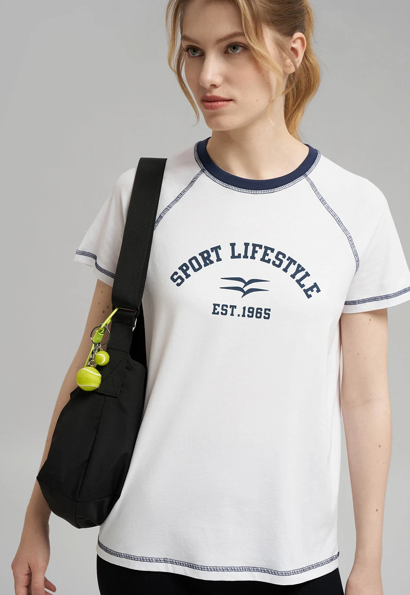 Футболка облегающего кроя из джерси, Модель FBG11082, Фото №5