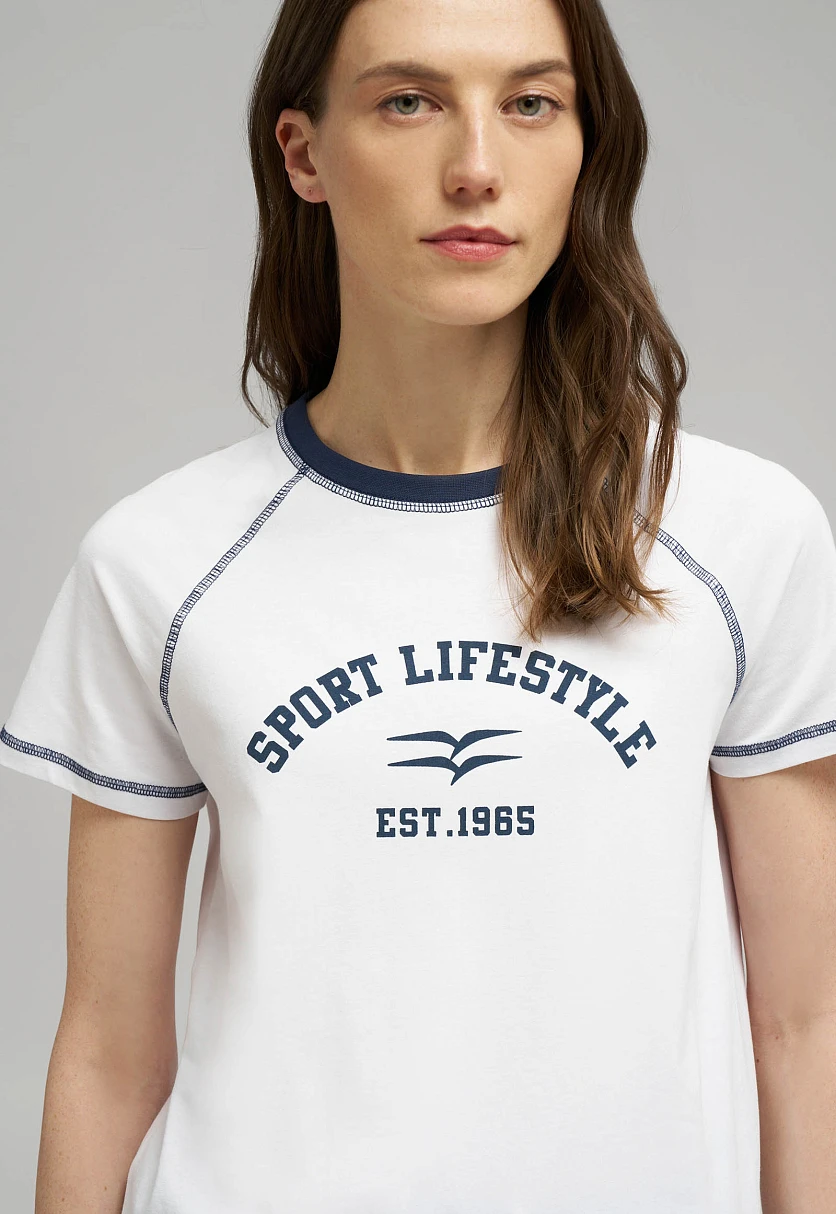 Футболка облегающего кроя из джерси, Модель FBG11082, Фото №6