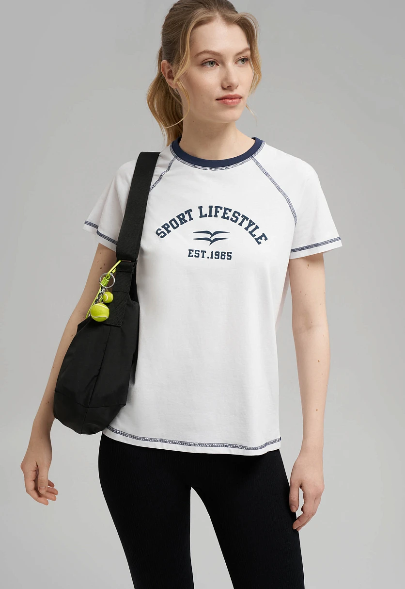 Футболка облегающего кроя из джерси, Модель FBG11082, Фото №6