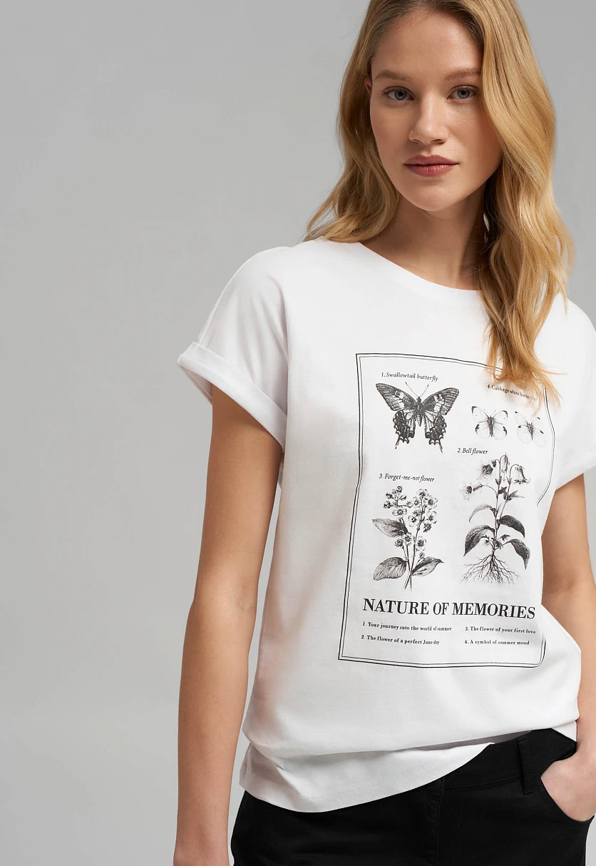 Футболка из хлопкового джерси свободного кроя, Модель FBG120110, Фото №6