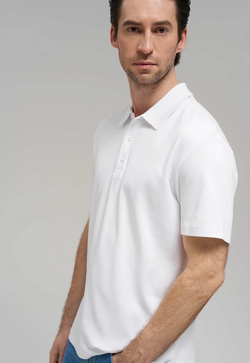 Поло прямого кроя из хлопкового трикотажа интерлок, Модель FBG21042, Фото №5