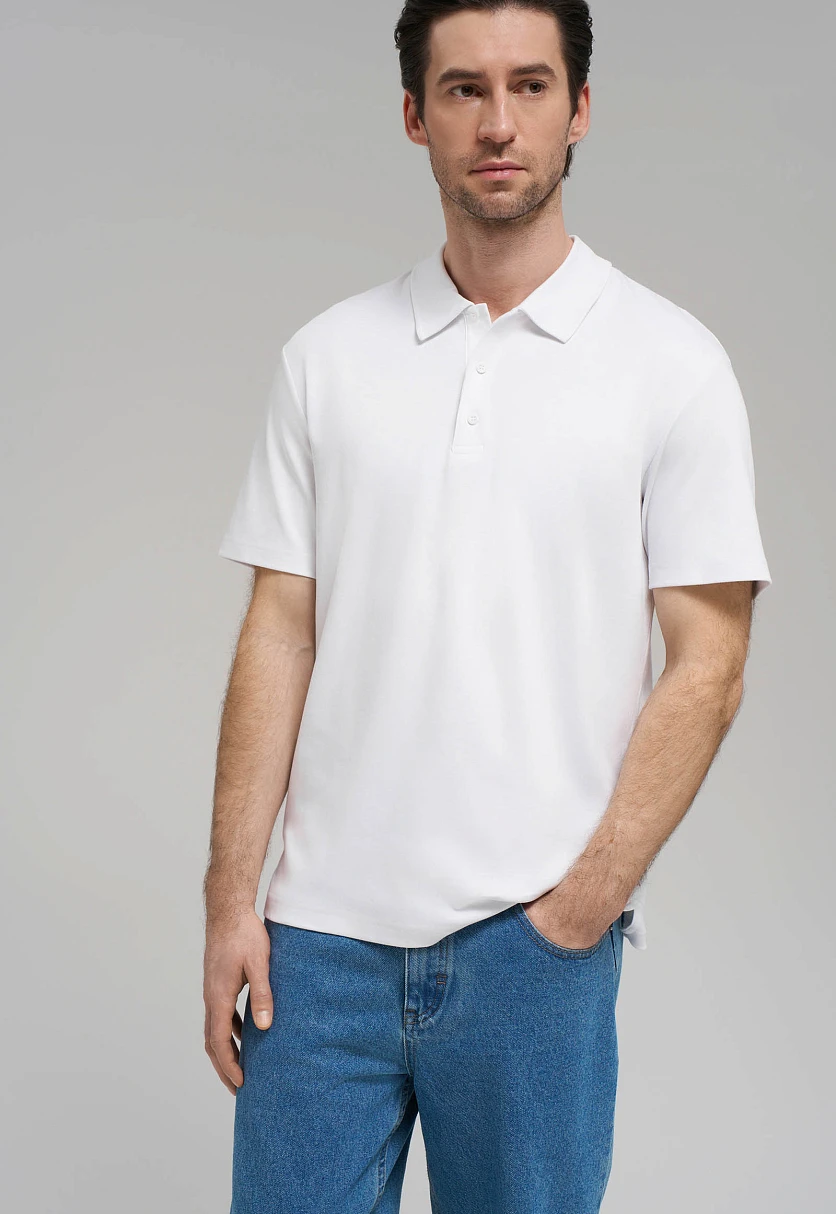 Поло прямого кроя из хлопкового трикотажа интерлок, Модель FBG21042, Фото №6