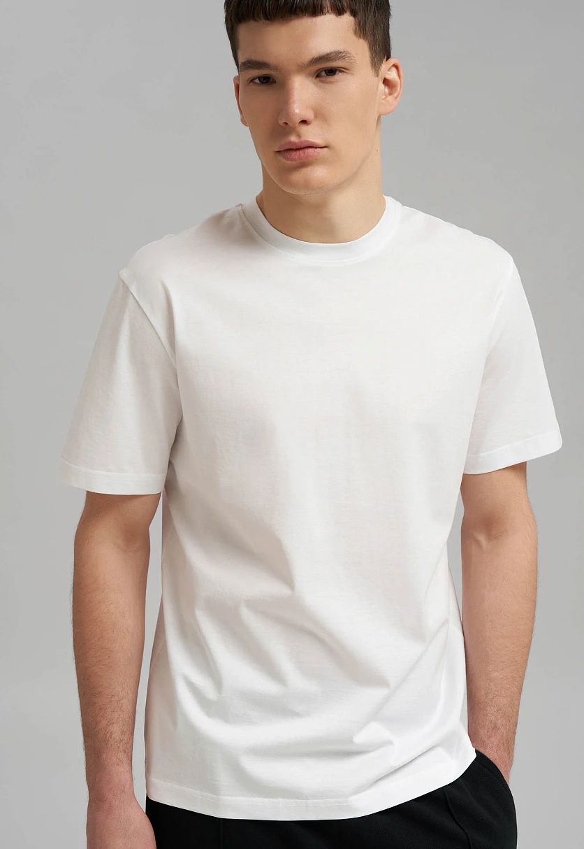 Футболка прямого кроя из мерсеризованного хлопка, Модель FBG21050, Фото №6