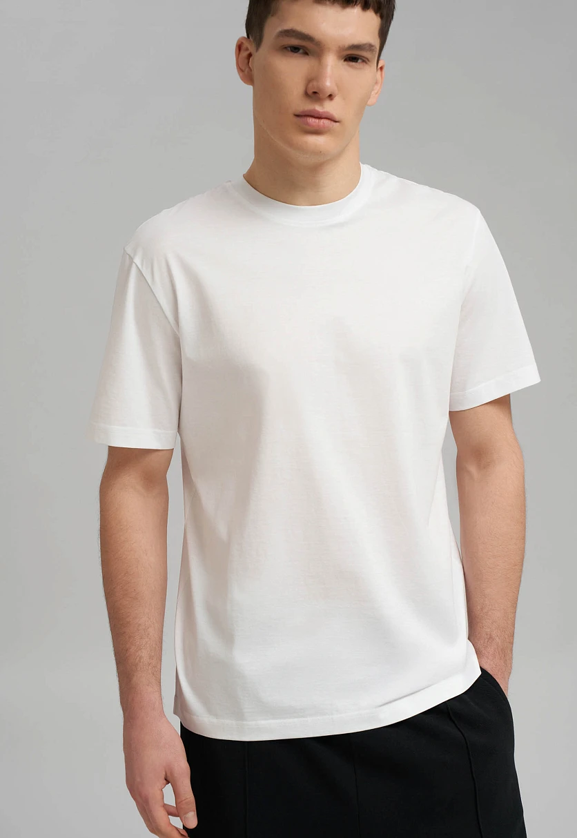 Футболка прямого кроя из мерсеризованного хлопка, Модель FBG21050, Фото №8