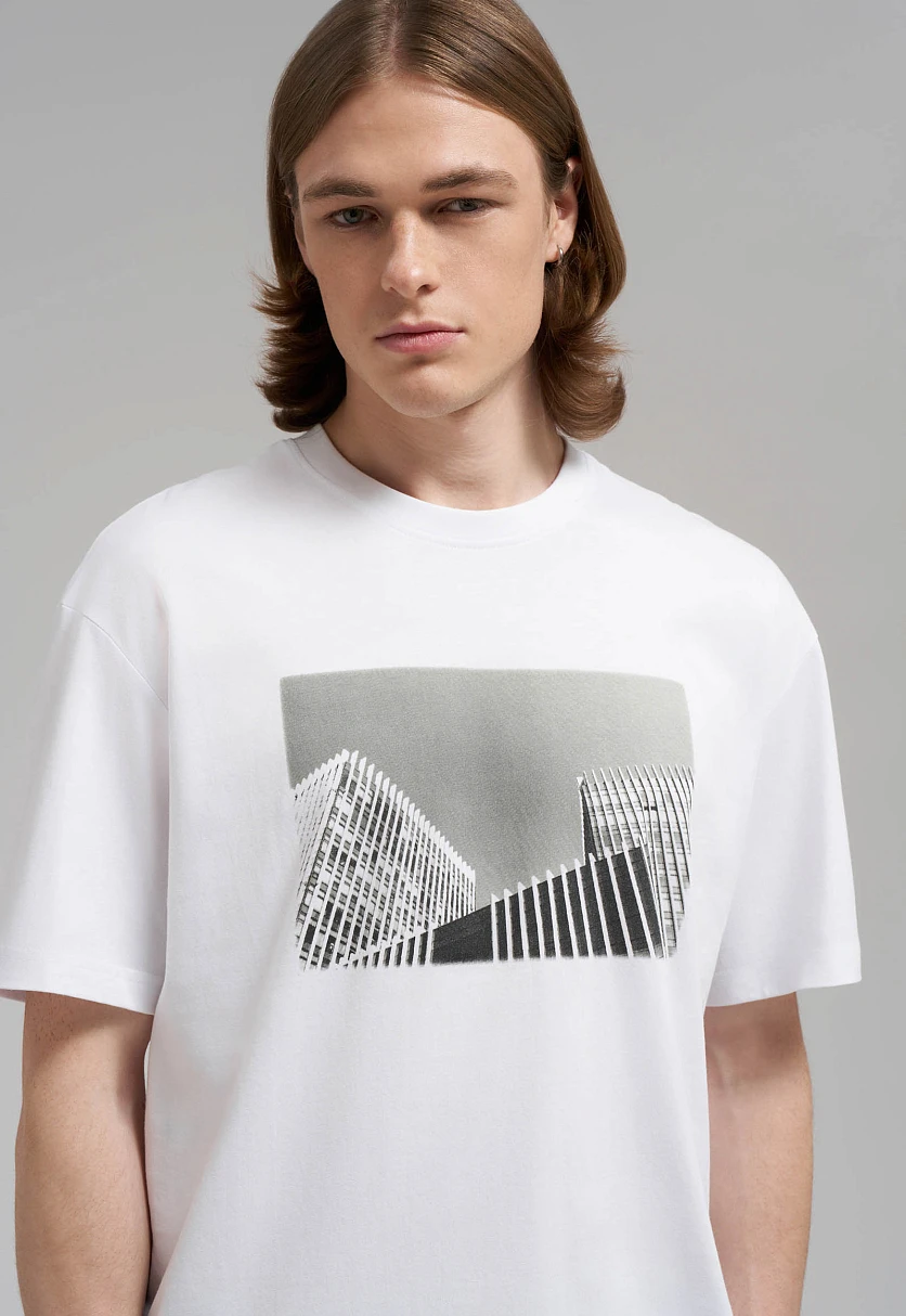 Футболка свободного кроя из джерси, Модель FBG21065, Фото №5