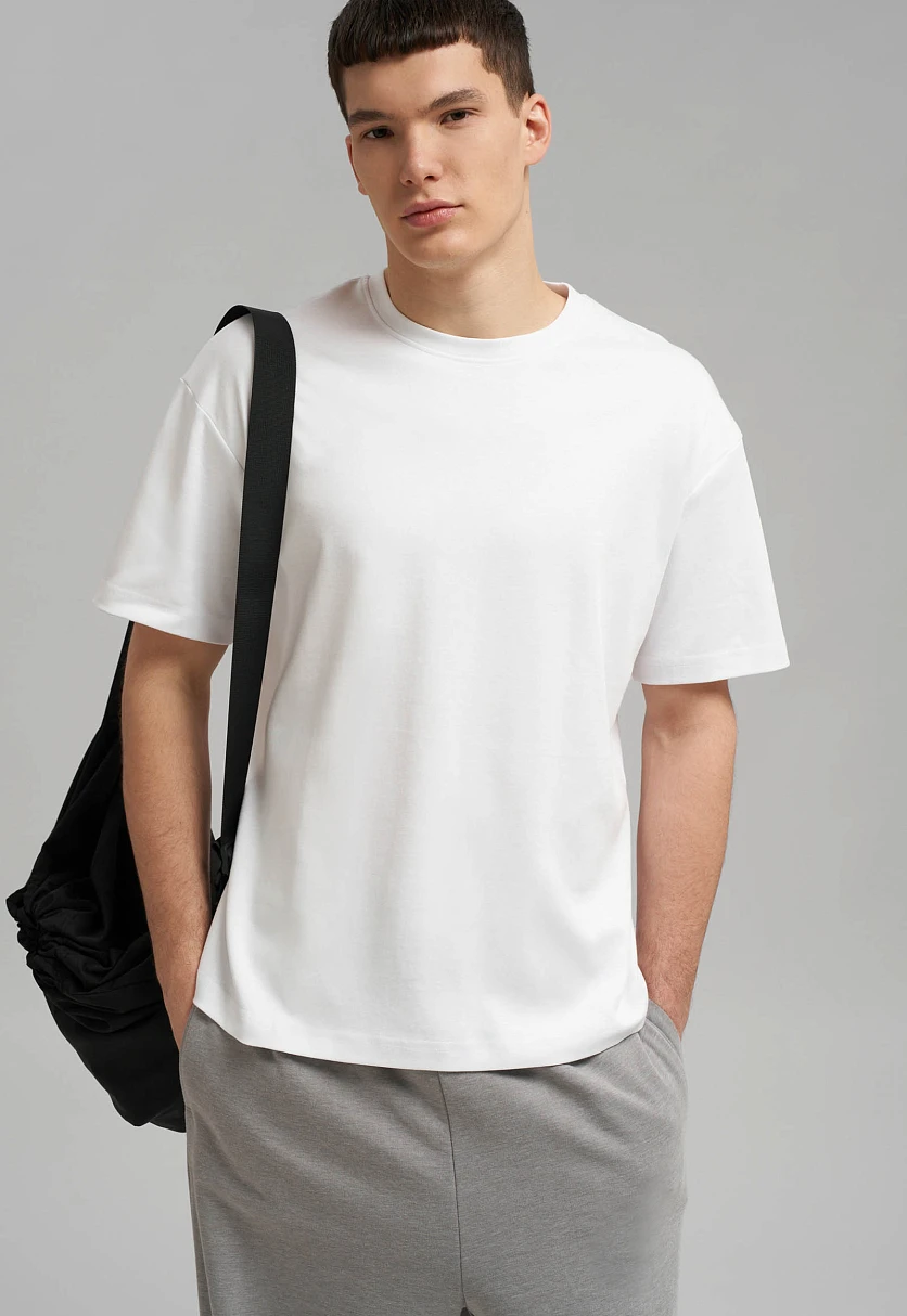 Футболка свободного кроя из трикотажа интерлок, Модель FBG21068, Фото №5