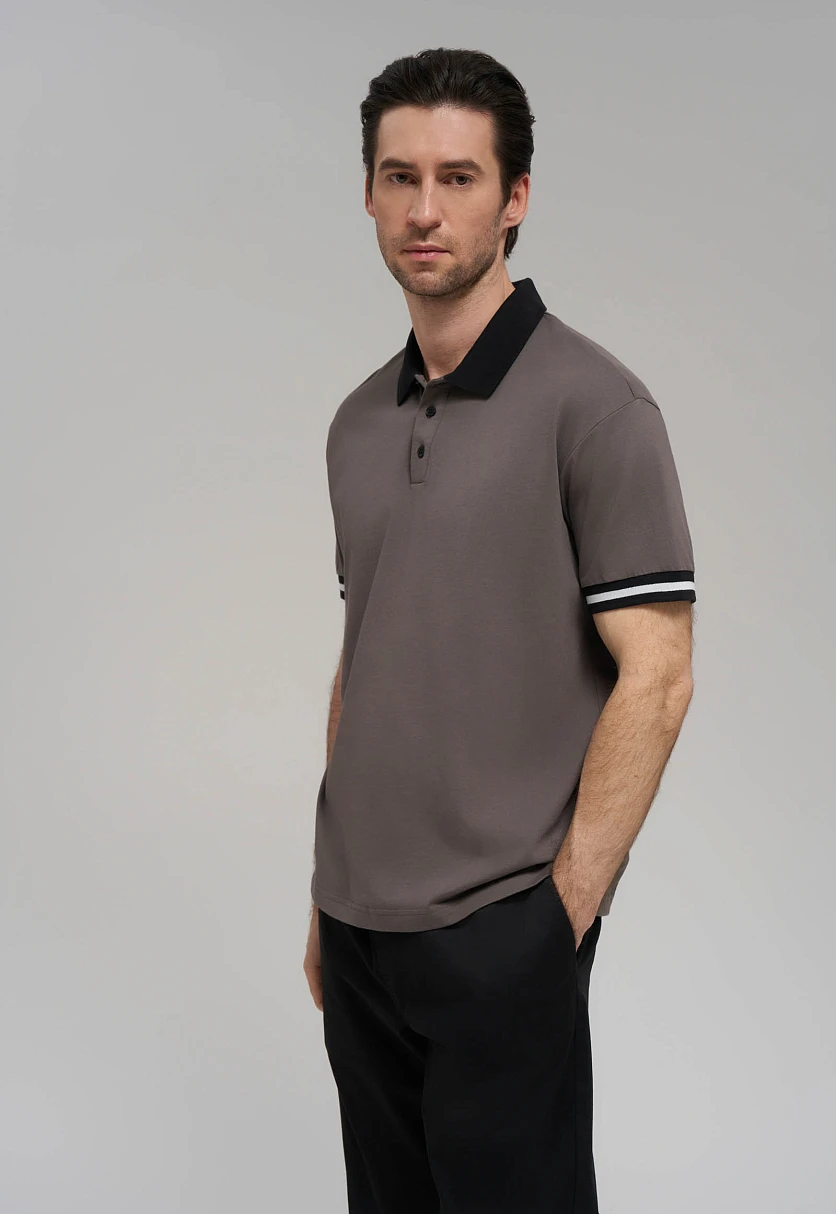 Поло свободного кроя из хлопкового джерси, Модель FBG21043, Фото №5
