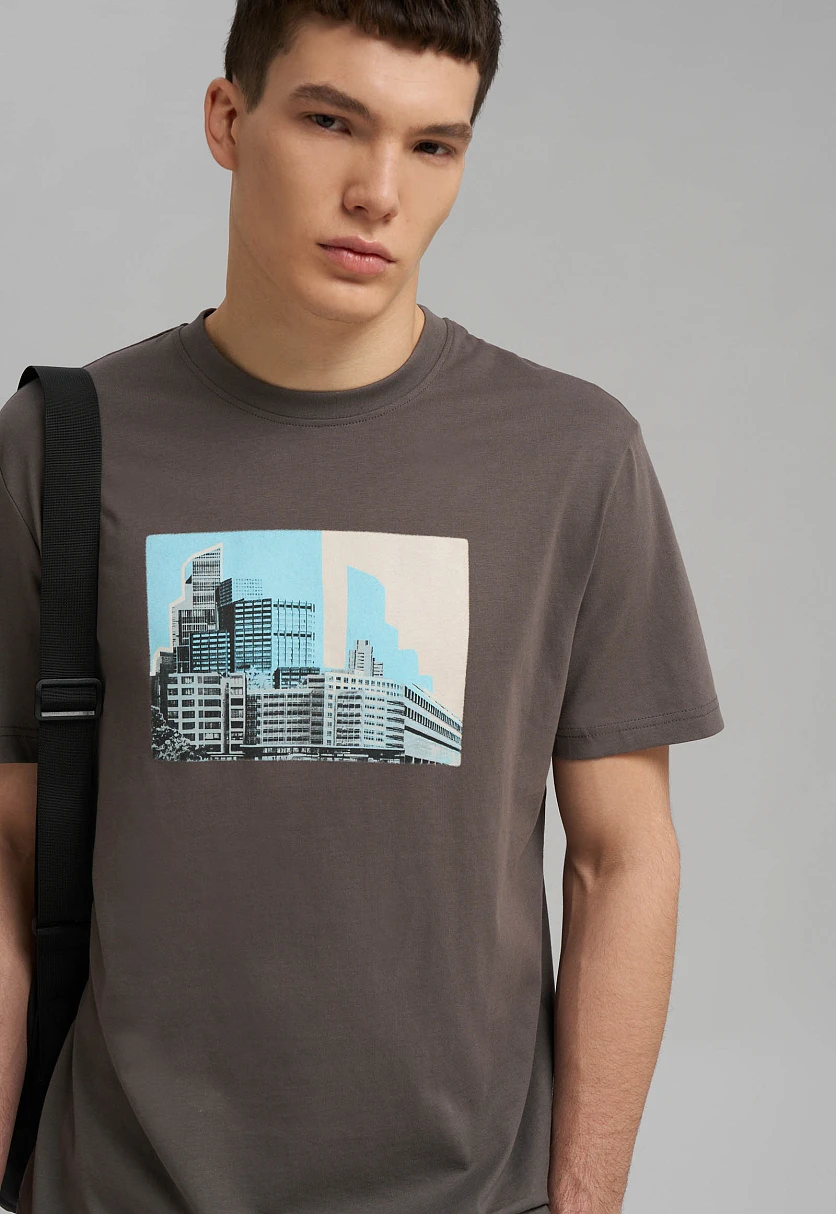 Футболка прямого кроя из хлопкового джерси, Модель FBG22082-2P, Фото №6