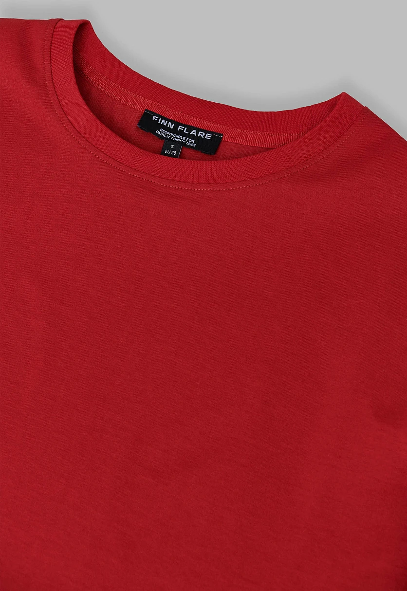 Футболка прямого кроя из мерсеризованного хлопка, Модель FBG11036, Фото №6