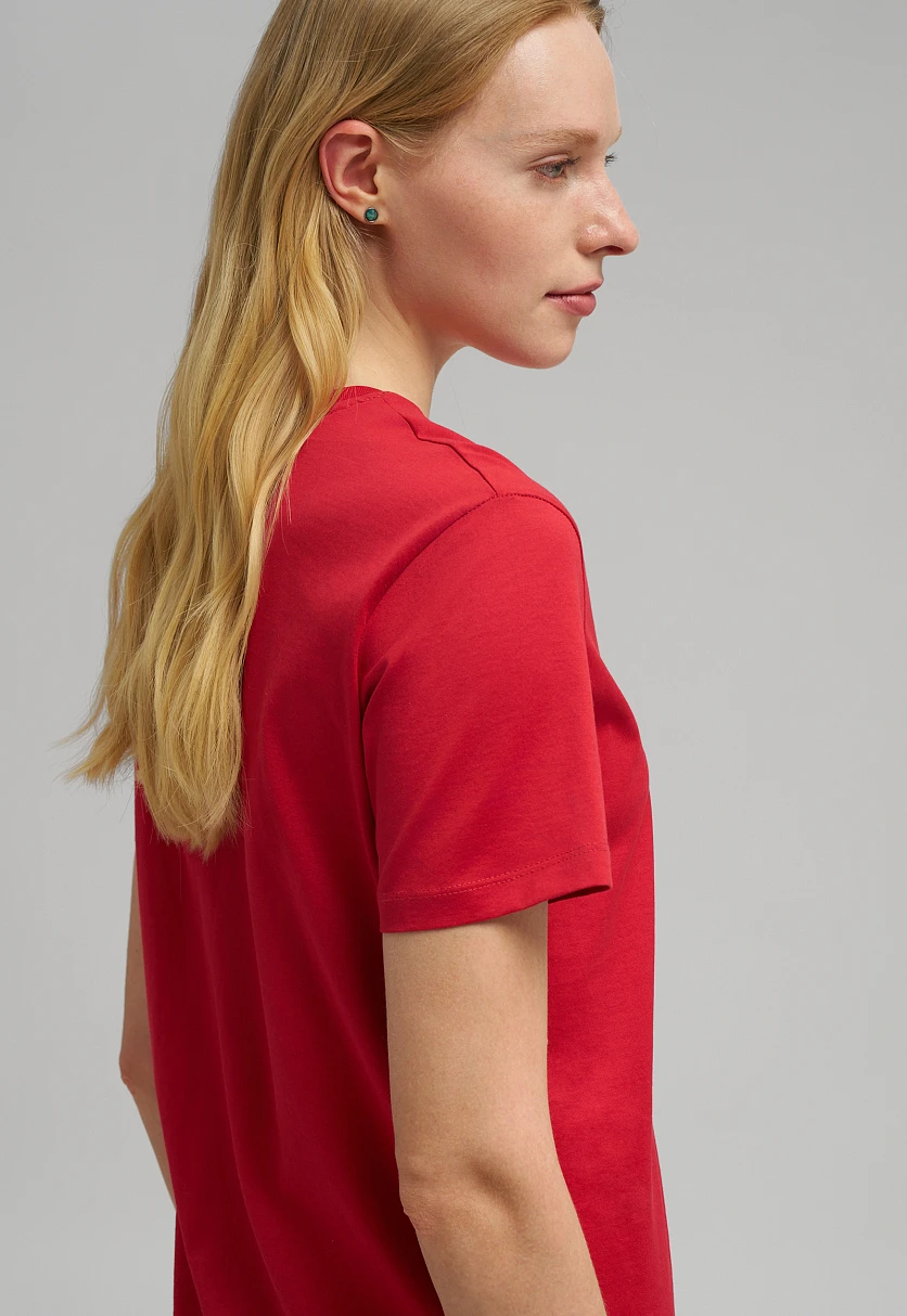 Футболка прямого кроя из мерсеризованного хлопка, Модель FBG11036, Фото №5