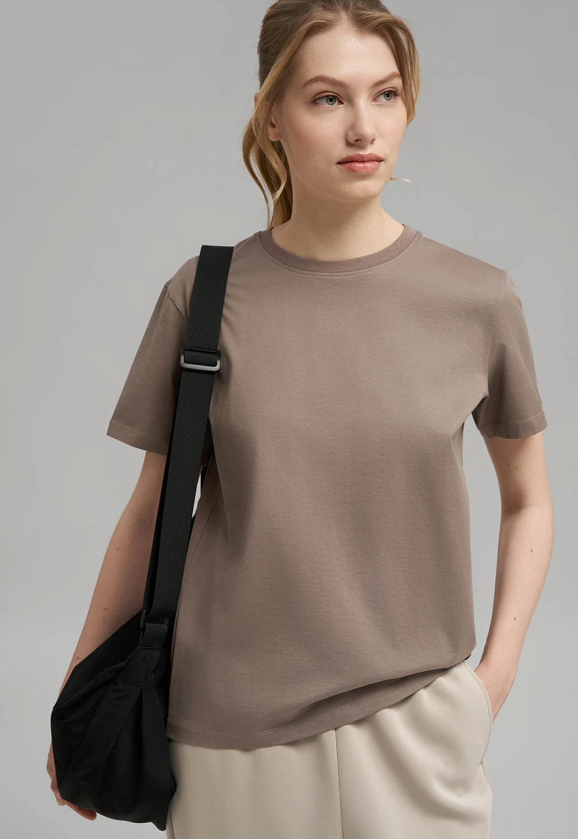 Футболка прямого кроя из мерсеризованного хлопка, Модель FBG11036, Фото №5